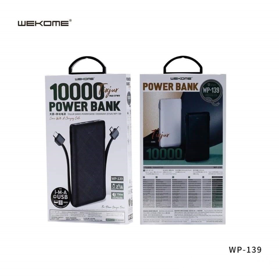 WK-DESIGN WP-139 10000mah Power Bank پاور بانک دبلیو کی