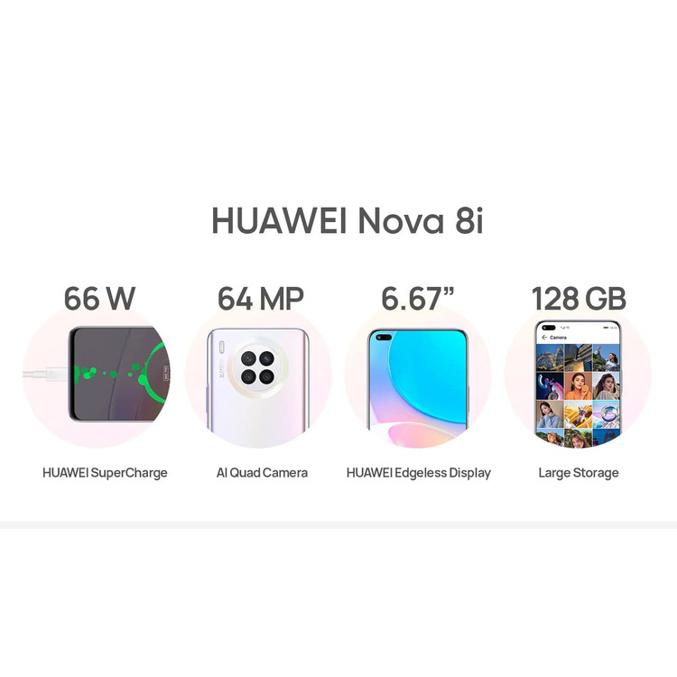 گوشی موبایل هوآوی مدل nova 8i دو سیم کارت ظرفیت 128 گیگابایت و رم 8 گیگابایت
